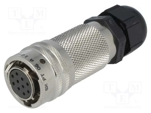 Conector: Redondos, com Cabo, Pt/451, Ficha, F&ecirc;mea, Pin: 10, Dourado