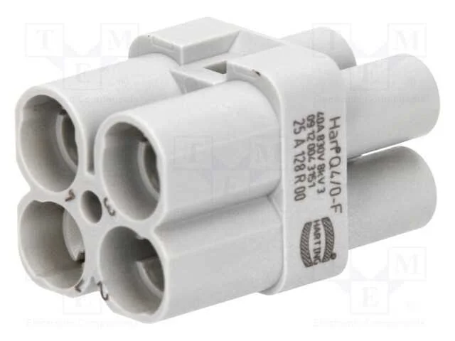 Conector: HDC, inserto de contatos, f&ecirc;mea, Han Q,.