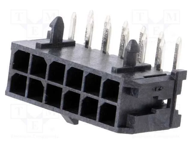 Tomada, Fio-Placa, Macho, Micro-Fit 3.0, 3mm, Pin: 12, Tht, 5a, 600v