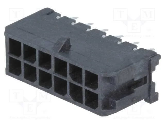Tomada, fio-placa, macho, Micro-Fit 3.0, 3mm, PIN.