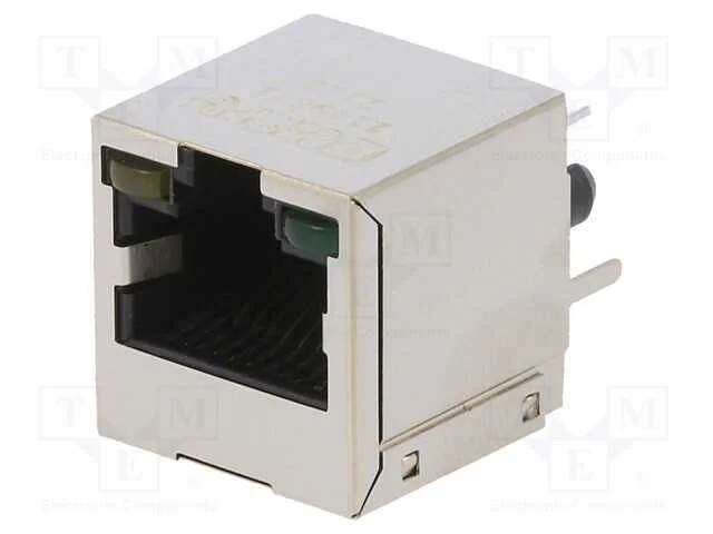 Tomada, Rj45, Pin: 8, Dourado, Sistema: 8p8c, para Pcb, Tht