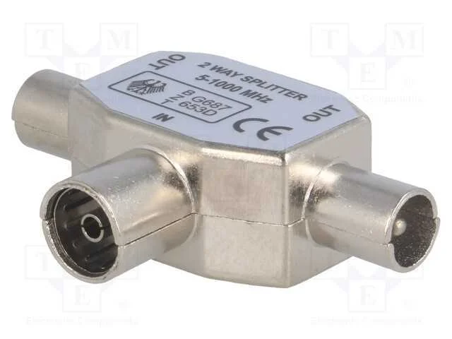 Divisor, Coaxiais 9,5mm Tomada,Conc&ecirc;ntricos 9,5mm Pinos X2
