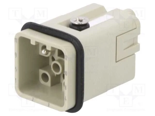 Conector: Hdc, Inserto de Contatos, Macho, Dq, Pin: 12, 12+Pe, 10a