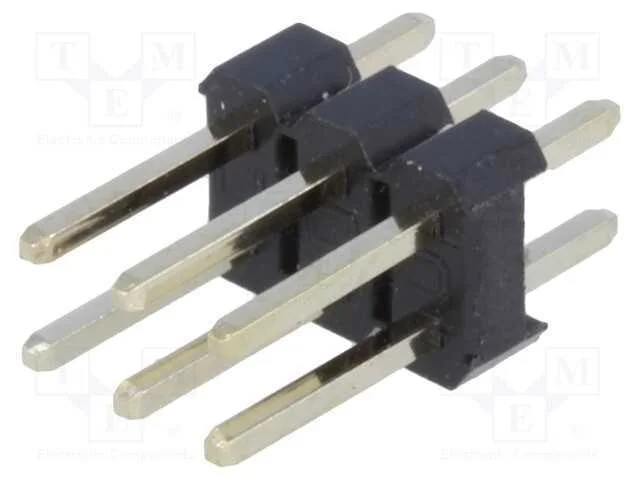 Barra de Pinos, Pinos, Macho, Pin: 6, Simples, 2,54mm, Tht, 2x3, L3mm