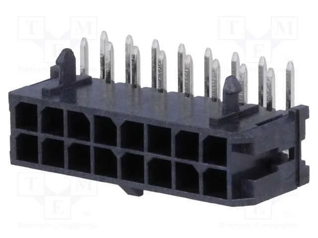 Conector: fio-placa; tomada; macho; PIN: 16; Micro-Fit 3.0; THT