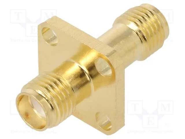 Conector, Sma F&ecirc;mea X2, Isolamento: Ptfe, 50o, Cobertura: Dourado