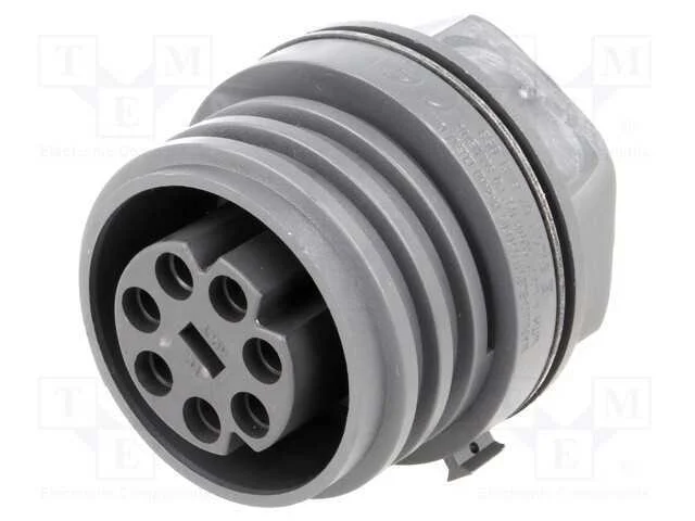 Conector: Redondos, Tomada, F&ecirc;mea, Pin: 7, Rosca Externa,Torcidos