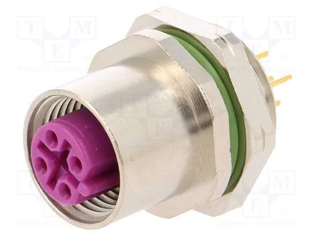 Tomada, M12, Pin: 5, F&ecirc;mea, C&oacute;digo B-Profibus, Tht, Rosca: Pg9
