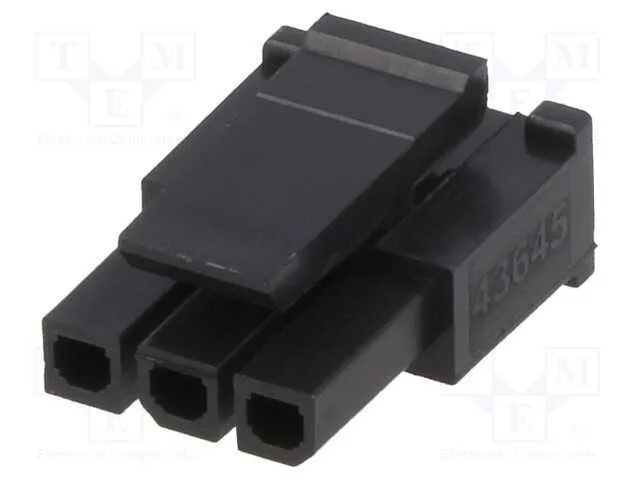 Ficha, Fio-Placa, F&ecirc;mea, Micro-Fit 3.0, 3mm, Pin: 3, Sem Contactos