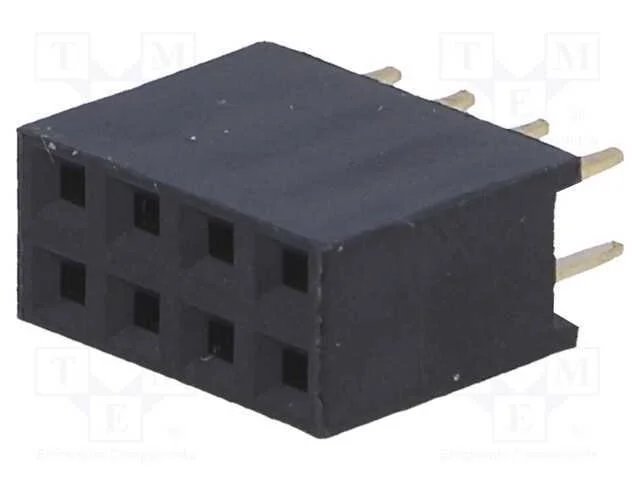 Tomada, Pinos, F&ecirc;mea, Pin: 8, Simples, 2,54mm, Tht, 2x4, Dourado, 3a