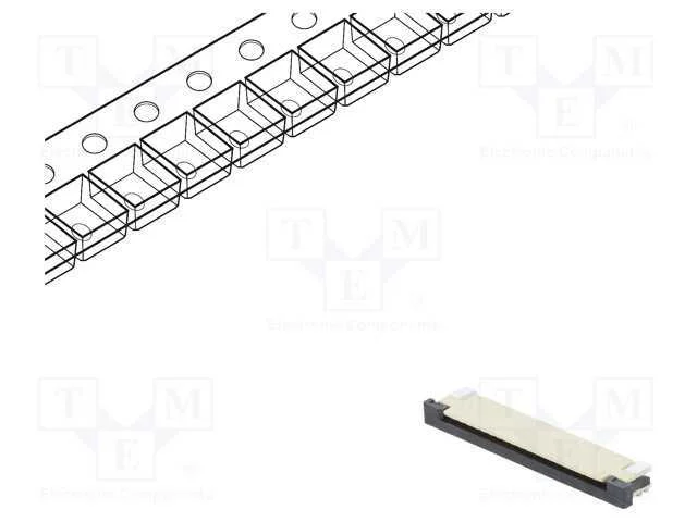 Conector: Ffc/Fpc, Horizontais, Pin: 20, Zif, Smt, Estanhado, 30mo