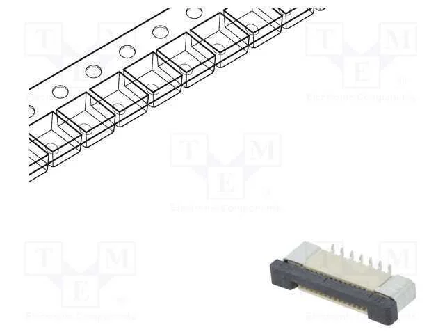 Conector: Ffc/Fpc, Verticais, Pin: 14, Zif, Smt, 500ma, Estanhado
