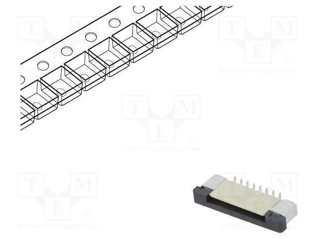 Conector: Ffc/Fpc, Verticais, Pin: 16, Zif, Smt, 500ma, Estanhado
