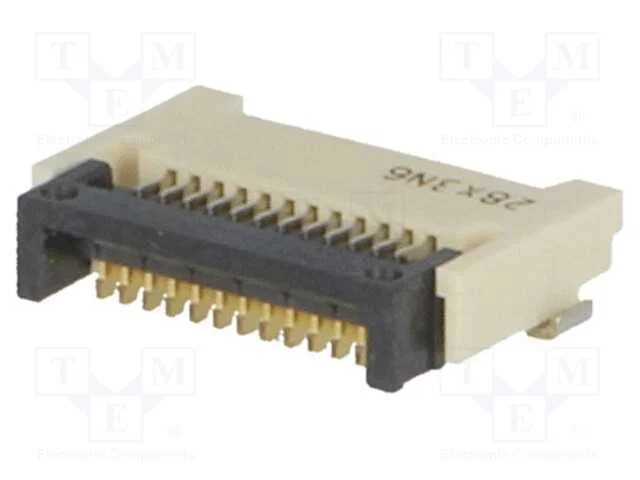 Conector: Ffc/Fpc, Horizontais, Pin: 12, Contactos Bilaterais,Zif