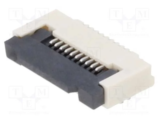 Conector: Ffc/Fpc, Horizontais, Pin: 10, Zif, Smt, 50v, 0,4a, Mat: Lcp