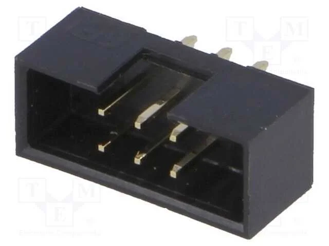Tomada, Idc, Macho, Pin: 6, Simples, Tht, Dourado, 2mm, Sistema: 2x3