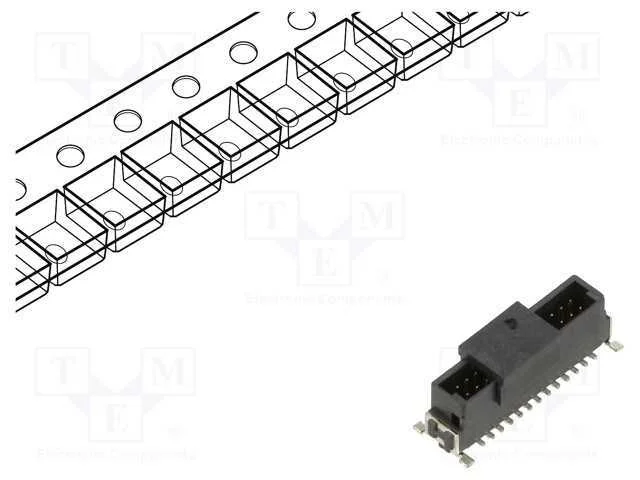 Conector: placa-placa, f&ecirc;mea, PIN: 12, 1,27mm, Ar.
