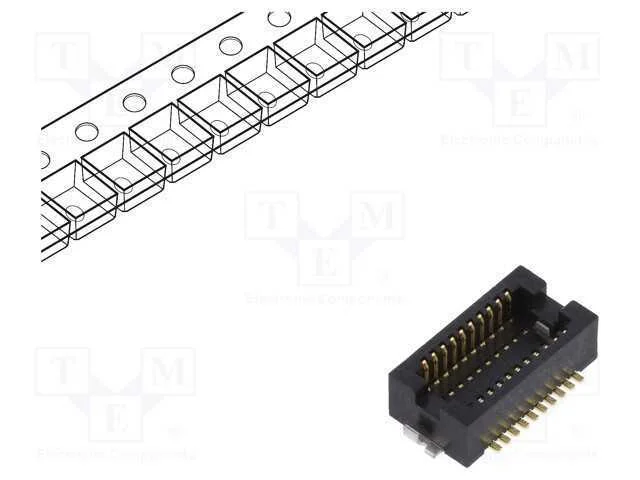 Conector: placa-placa, macho, PIN: 20, 0,5mm, H: .