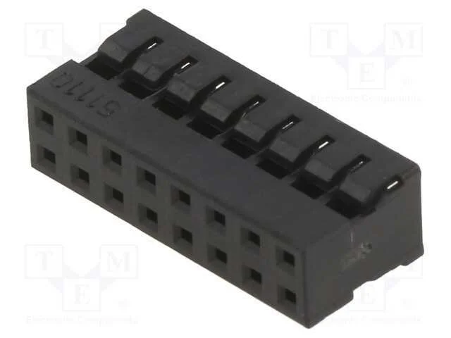 2mm Mgrid Wtb Rec Crp Hsg Pbt Blk 16ckt