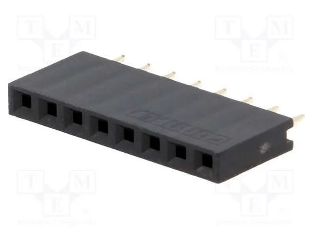 Tomada, Pinos, F&ecirc;mea, Pin: 8, Simples, 2,54mm, Tht, 1x8, Dourado, 3a