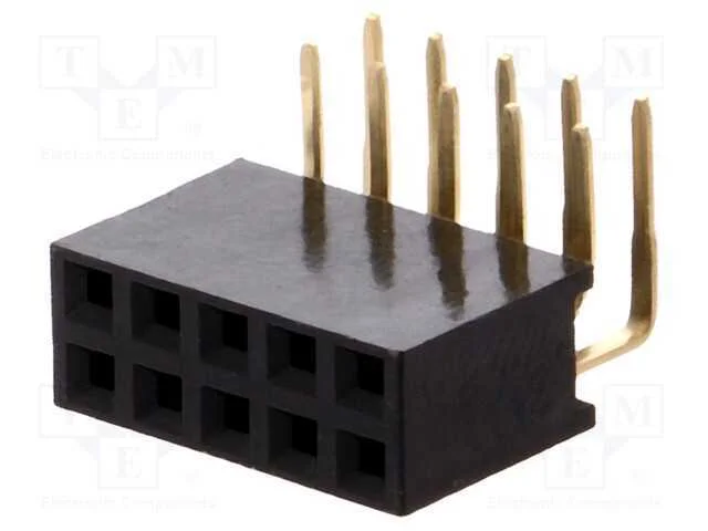Tomada, Pinos, F&ecirc;mea, Pin: 10, Angulares 90, 2,54mm, Tht, 2x5, 3a