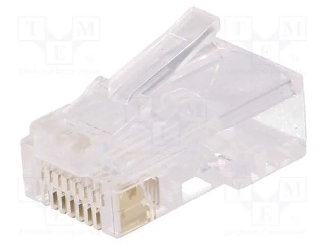 Ficha, Rj45, Pin: 8, Contatos: Bronze de F&oacute;sforo, Dourado, Ul94v-2