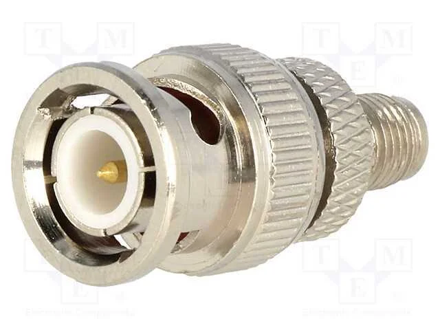 Adaptador, BNC macho,f&ecirc;mea SMA, Cobertura: dourado