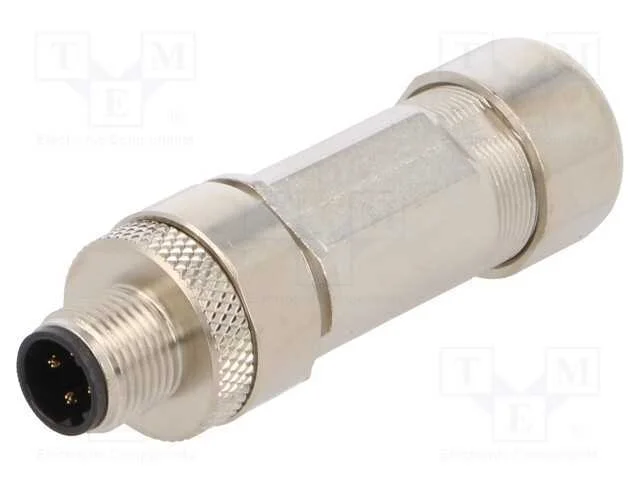 Ficha, M12, Pin: 4, Macho, C&oacute;digo D-Ethernet, com Cabo, Ip67