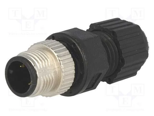 Ficha, M12, Pin: 3, Macho, C&oacute;digo A-Devicenet / Canopen, com Cabo