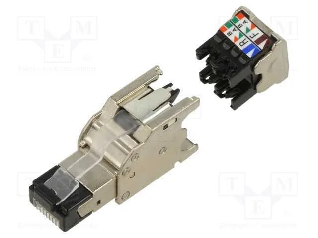 Ficha, Rj45, Pin: 8, Cat: 6a, Blindadas, Sistema: 8p8c, Cab: 5,8&divide;9mm