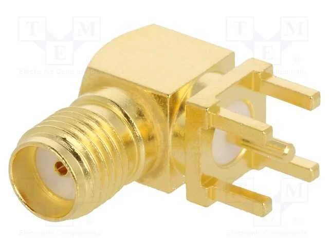 Ficha, Sma, F&ecirc;mea, Angulares 90, 50o, Tht, com Cabo, Ptfe, Dourado