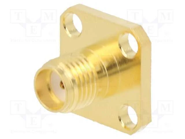 Tomada, Sma, F&ecirc;mea, Simples, 50o, Solda, Ptfe, Dourado, Mat: Lat&atilde;o