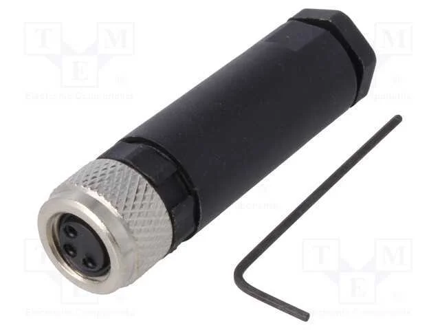 Conector: M8, F&ecirc;mea, Pin: 3, com Cabo, Ficha, 3a, Ip67, 60v