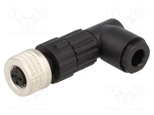 Conector: M8, f&ecirc;mea, PIN: 3, angulares 90, com ca.