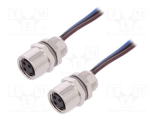 Conector: M8, Compr: 0,2m, F&ecirc;mea, Pin: 3, para Painel,Porca de Tr&aacute;s