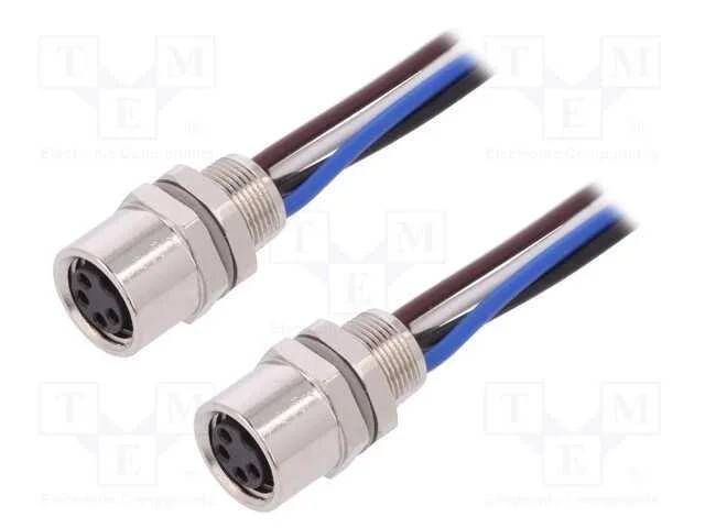 Conector: M8, Compr: 0,2m, f&ecirc;mea, PIN: 4, para pa.