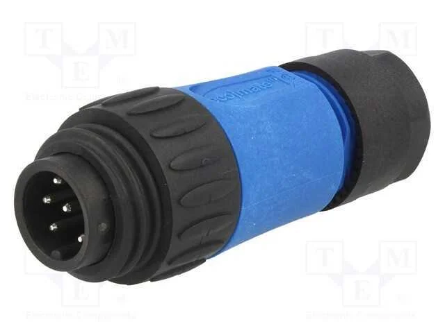 Conector: Redondos, Ficha, com Cabo, Pin: 7, Macho, Solda, Prateado