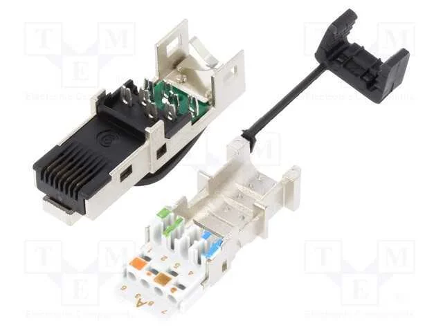 Ficha, Rj45, Pin: 8, Cat: 6a,Class Ea, Blindadas, Dourado, 5,5&divide;8,5mm