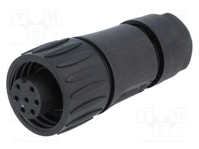 Conector: Redondos, Ficha, com Cabo, Pin: 7, F&ecirc;mea, Solda, Prateado