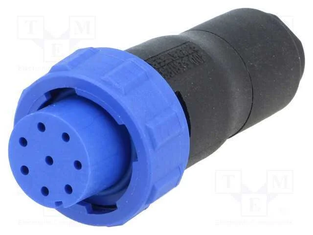 Conector: redondos, ficha, f&ecirc;mea, PIN: 8, sem con.