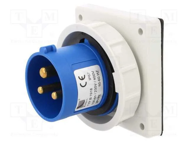 Conector: de Alimenta&ccedil;&atilde;o, Tomada, Macho, 16a, 400vac, Iec 60309