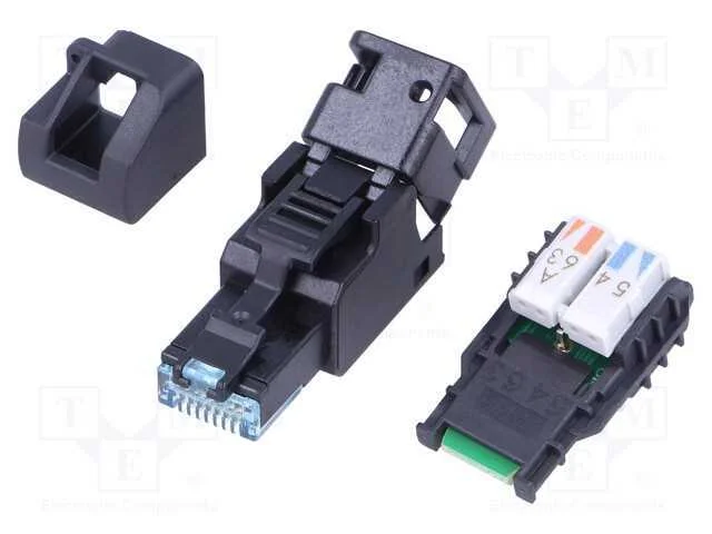 Ficha, Rj45, Pin: 8, Cat: 6a, N&atilde;o Blindados,Com a Tapa Protectora