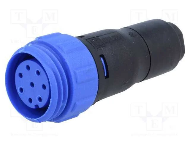 Conector: redondos, ficha, f&ecirc;mea, PIN: 8, sem con.