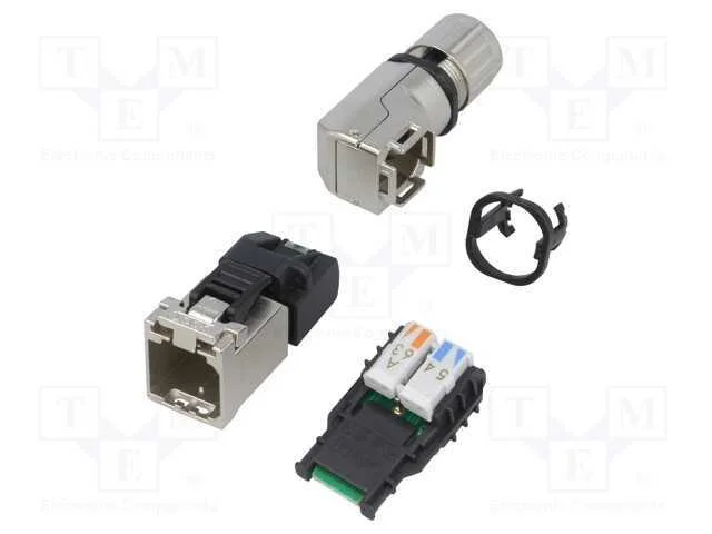 Ficha, Rj45, Pin: 8, Cat: 6a,Class Ea, Blindadas, Dourado, 5&divide;9mm