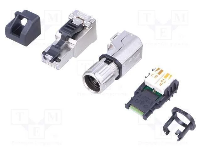 Ficha, Rj45, Pin: 8, Cat: 6a, Blindadas,Com a Tapa Protectora, Ip20