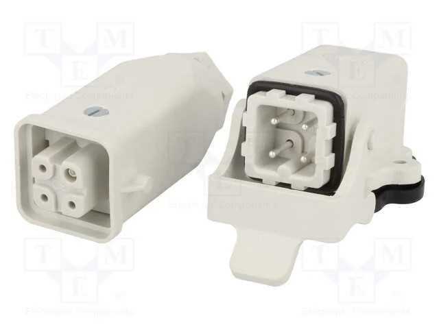 Conector: HDC, macho + f&ecirc;mea, S-A, PIN: 4, 3+PE, .