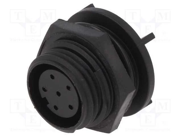 Conector: Redondos, Tomada, F&ecirc;mea, Pin: 6, Rosca Externa,Torcidos