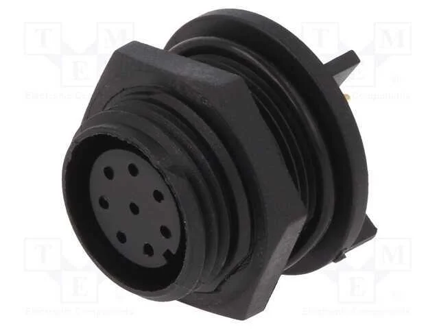 Conector: redondos, tomada, f&ecirc;mea, PIN: 8, rosca .