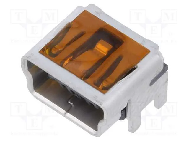 Conector: Usb B Mini, Pin: 5, Tht, Angulares 90&deg;, Tomada, para Pcb