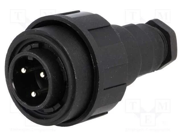 Conector: Redondos, Ficha, Macho, Pin: 3, Rosca Interna,Torcidos
